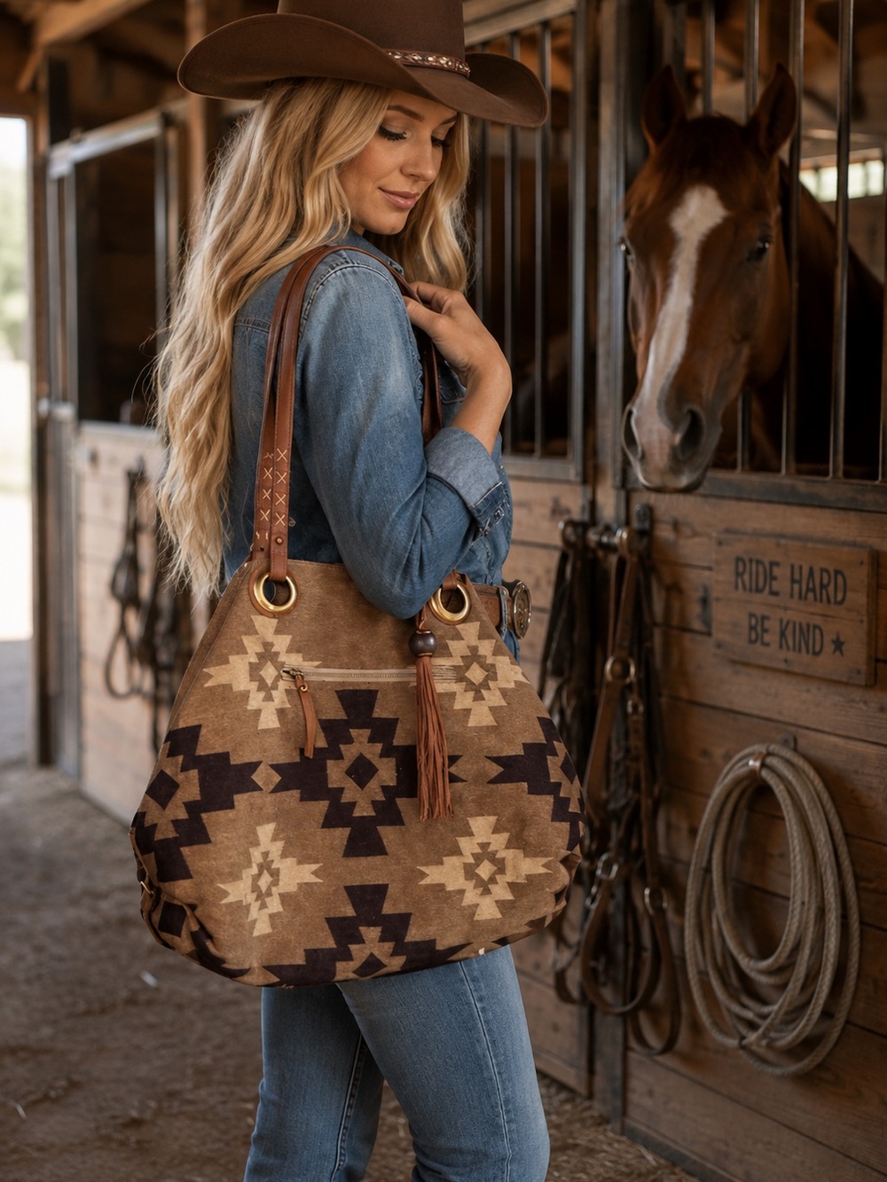Lucky Brand Western Southwestern Statement Tote